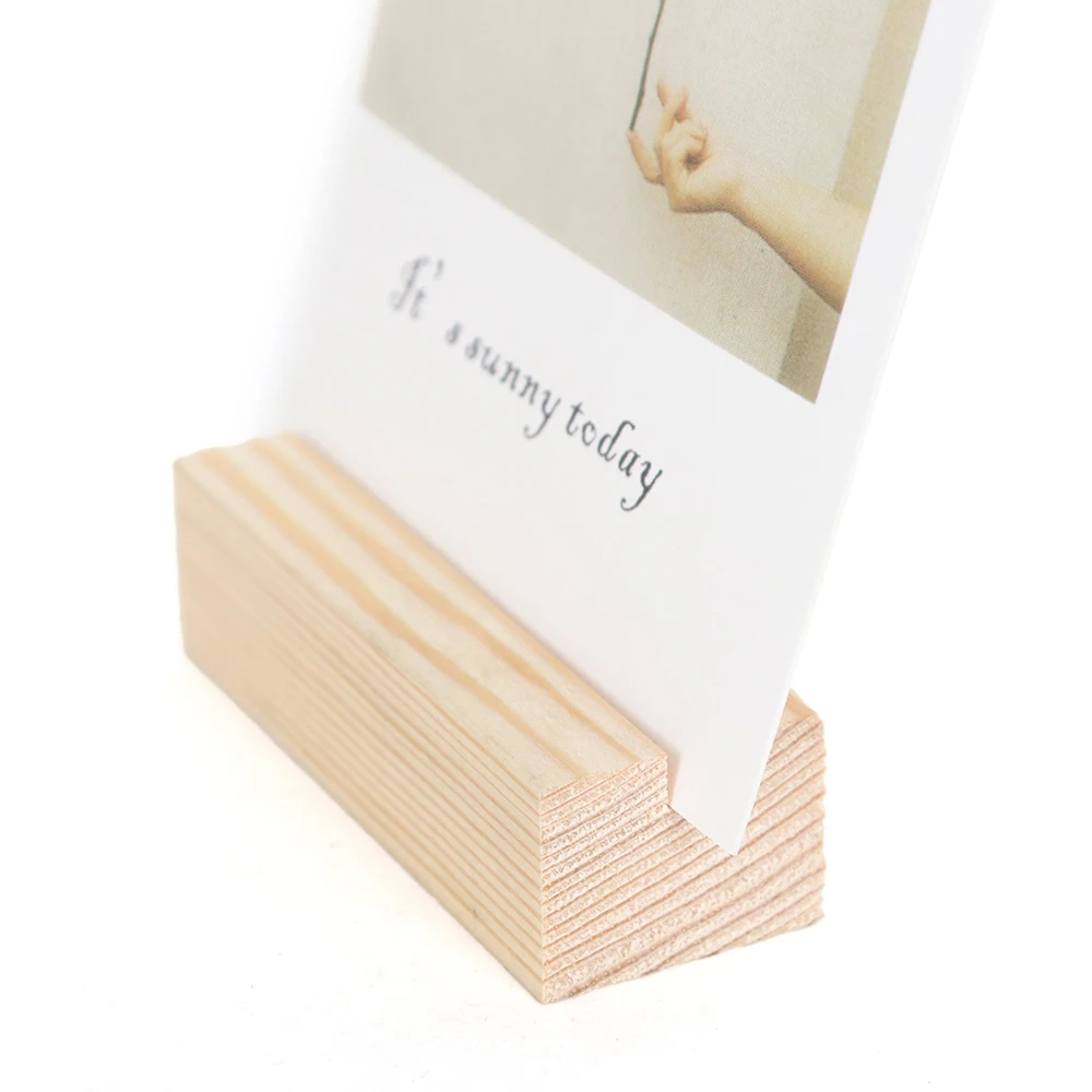 Wooden card stand holder photo picture display stand wood table menu holder for retail shop wedding dinner