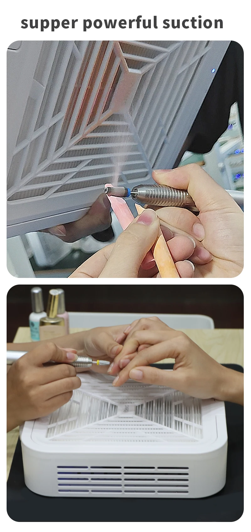 Hot Sales Powerful Nail Dust Collector Nail Table Manicure Brushless Motor Portable Cordless Rechargeable Nail Vacuum Cleaner