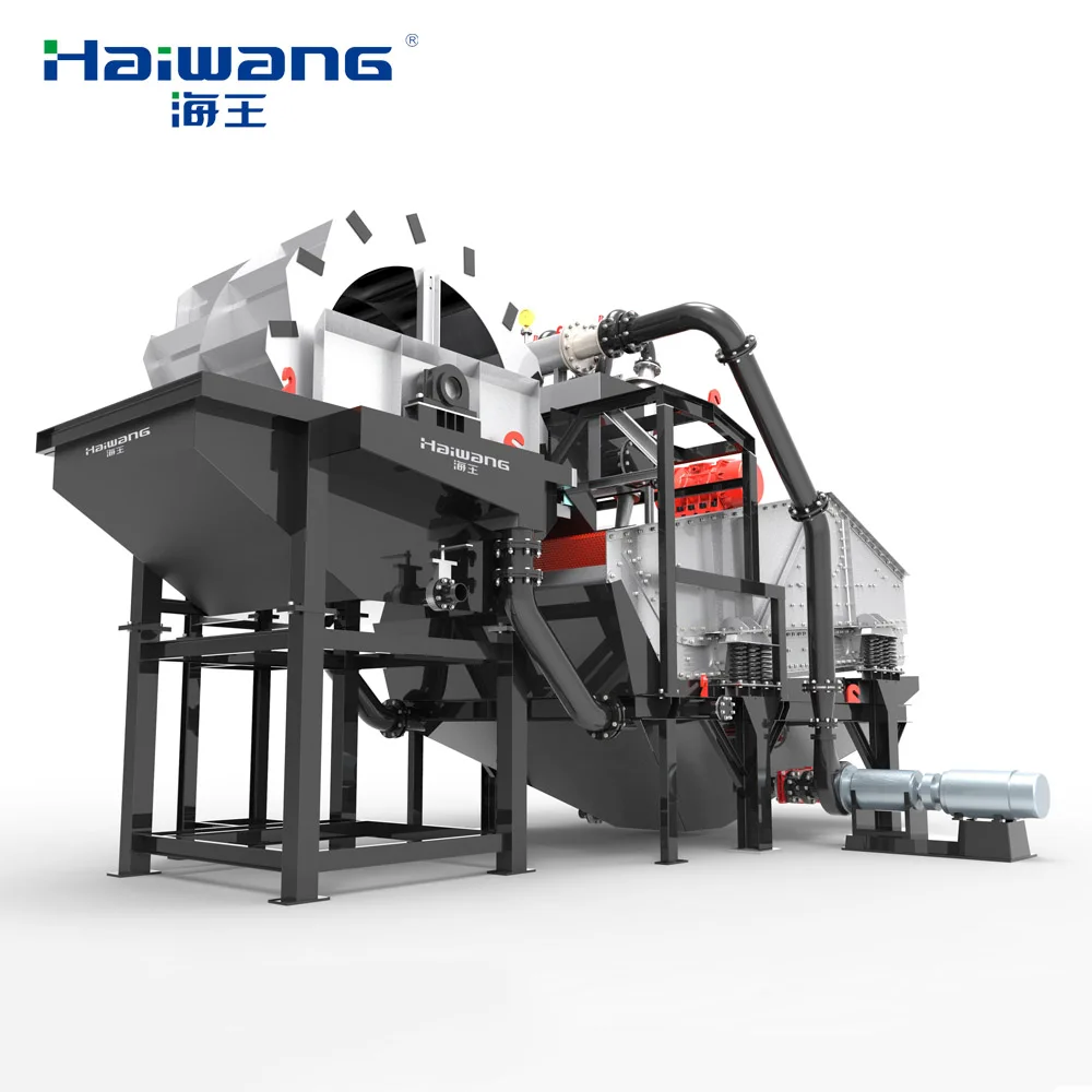 High-eficiency fine sand recovery work station with hydrocyclone and wheel sand washer for fine sand recycling