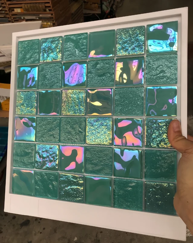 shape porcelain villa swimming pool tile mosaic sea blue wave mosaic glass swimming pool tile mosaic tiles for swimming pool