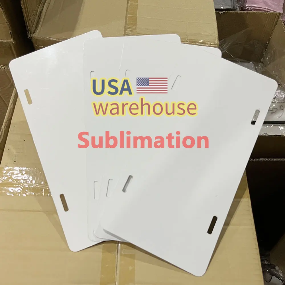 sublimation license plate blank  aluminum plate12'x 6'x 0.025'  US warehouse Personalized Printing Heat Transfer Car Plates