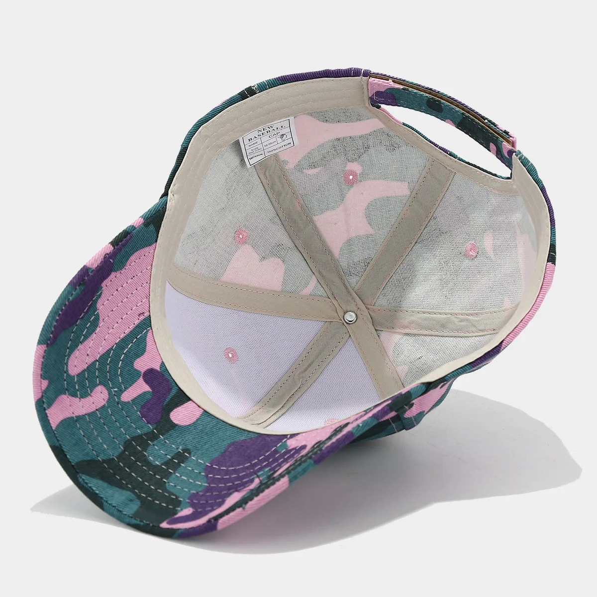 Wholesale Unisex Colorful 3D Puff Embroidery Cotton Twill Outdoor Custom Blue Camo Baseball Cap