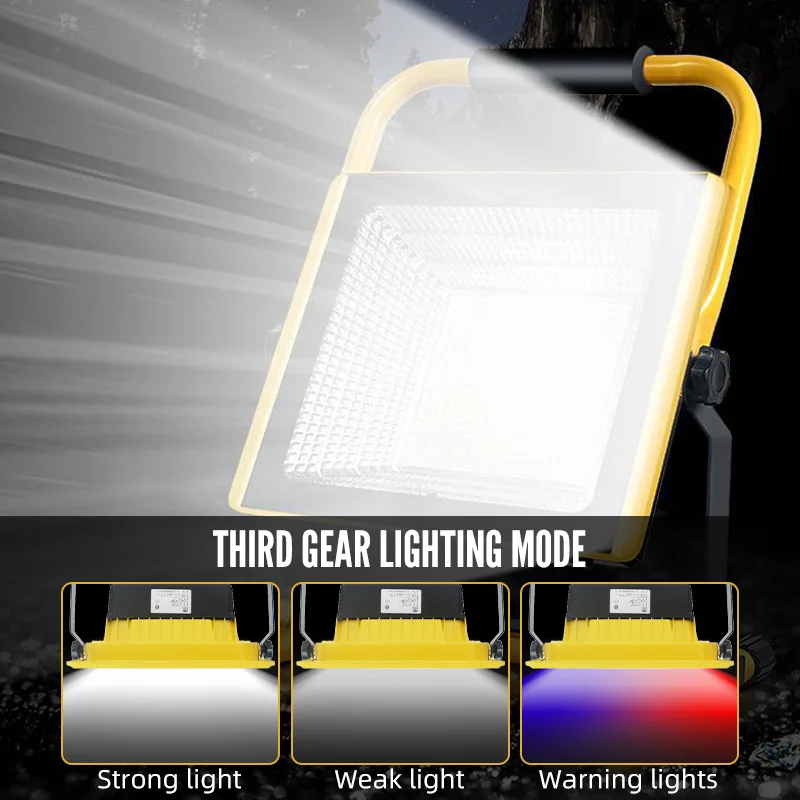 solar work light with rechargeable battery  tripod outdoor led  floodlight camping portable  multi function