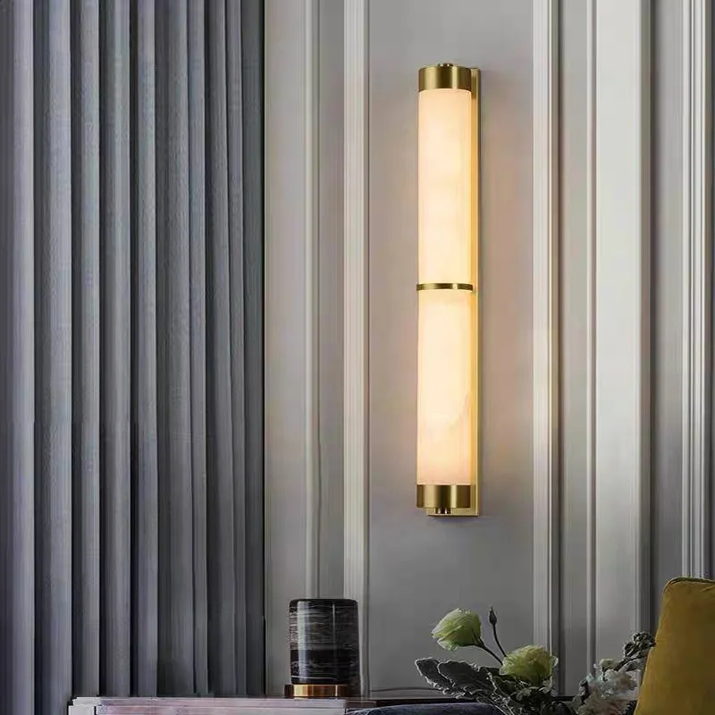 Cloud stone wall lamp all copper light luxury living room light new Chinese balcony outdoor waterproof light