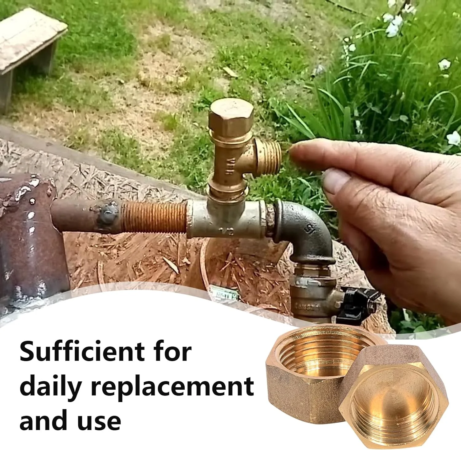 Female Brass End Cap Hose Caps Hexagonal Internal Thread Cap with Sealing Washer