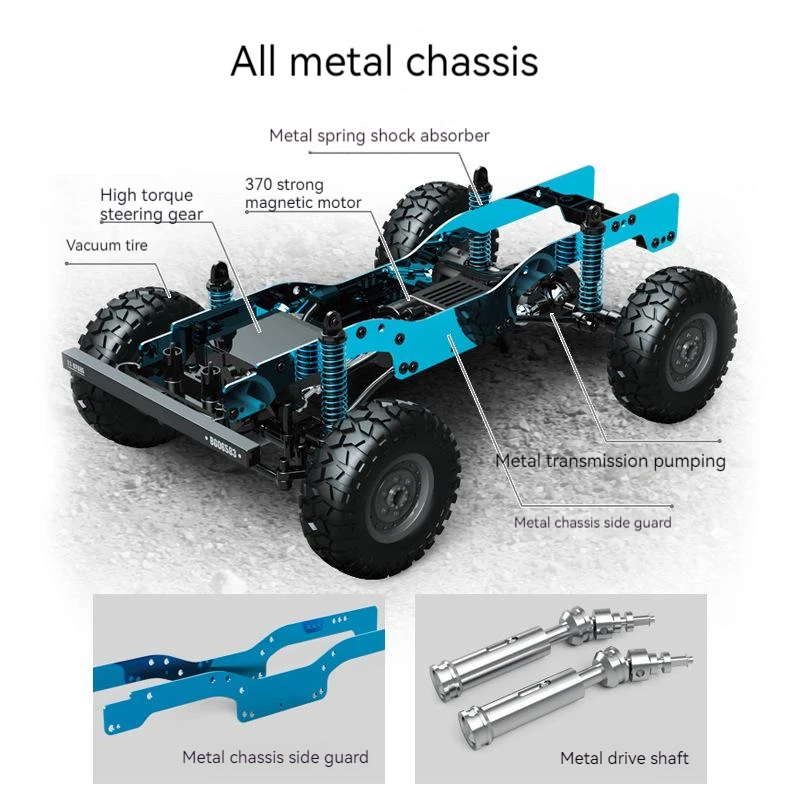 High Speed 4WD Crawler Alloy Metal Model SUV Waterproof Climbing Off Road RC Drift Truck Radio Remote Controller Car For Kids