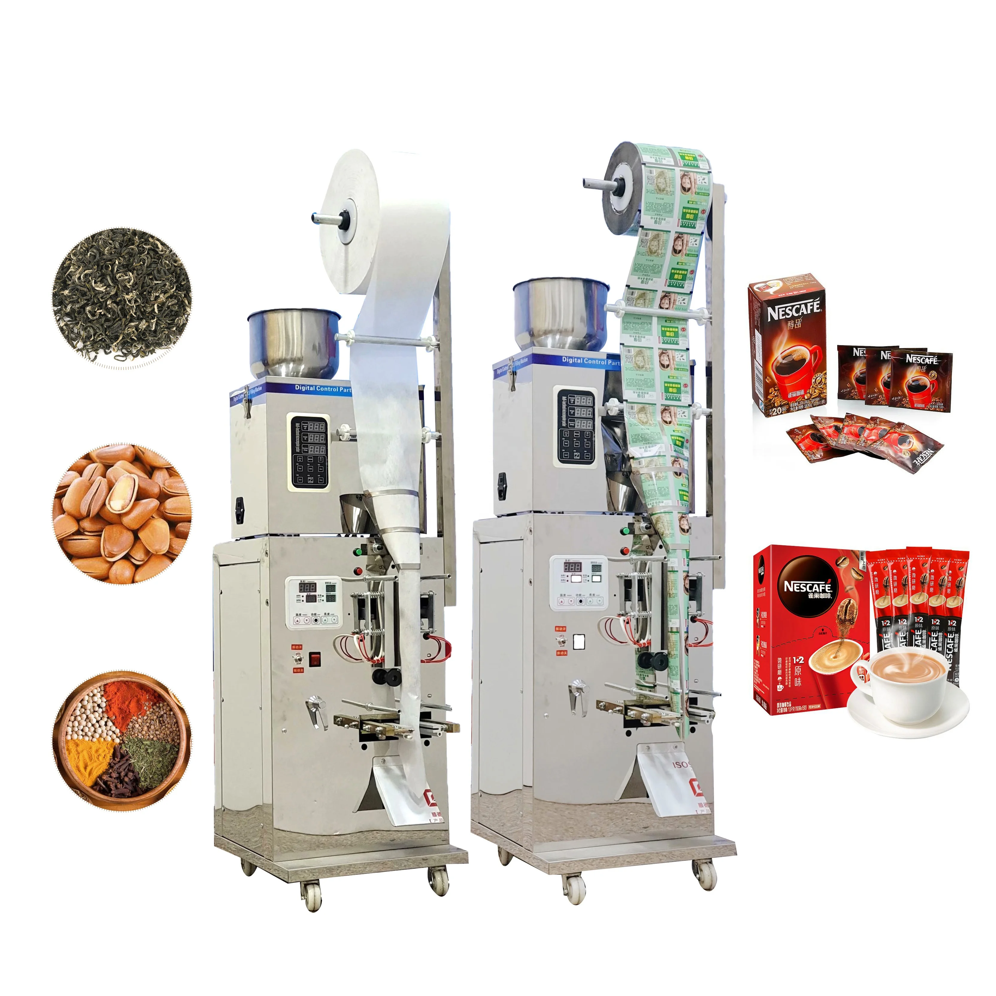 Automatic coffee filling and sealing sachets spices powder packing tea bag sugar small multi-function packaging machines