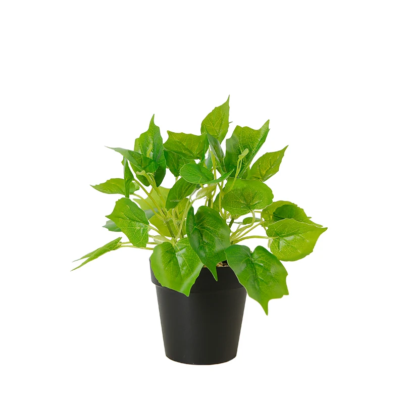 22cm Greenery Plant Grape Leaf Artificial Plant with Pot Tabletop Plant Home Indoor Office Table Decor