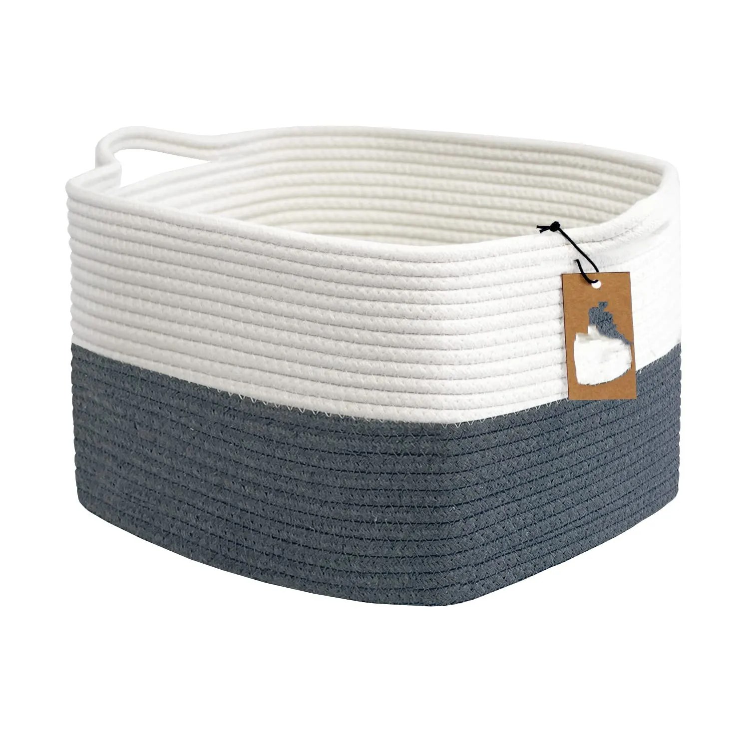 Oversized Woven Cotton Rope Storage Basket for Baby Laundry and Blanket Organizing in Living Room