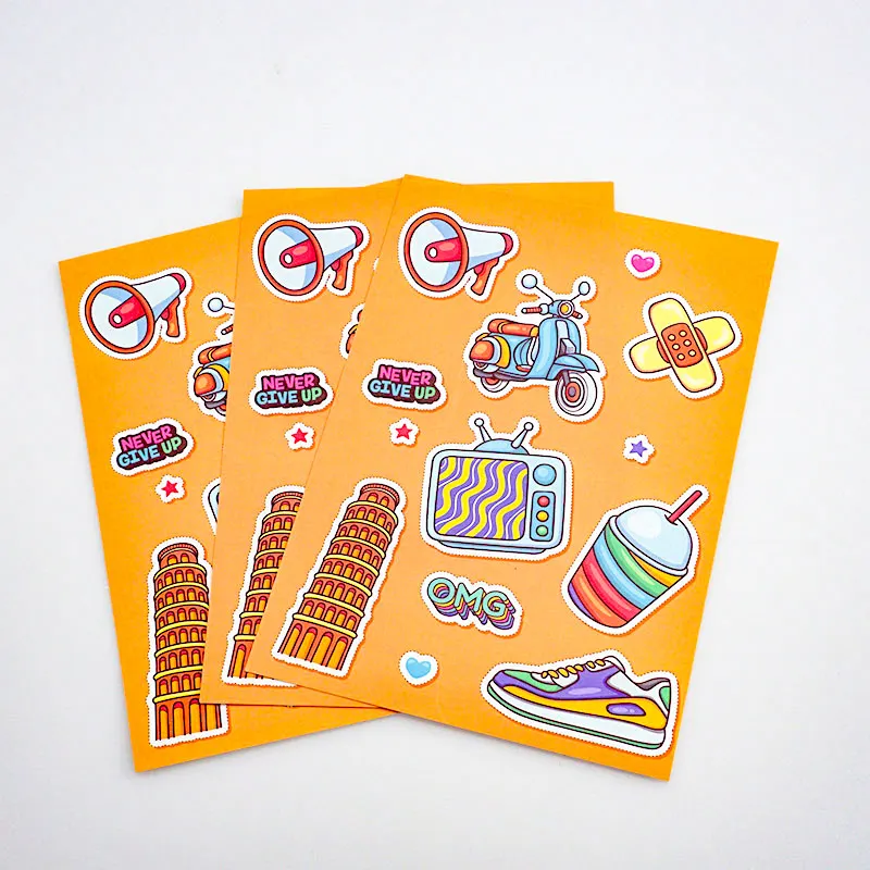 Waterproof Custom Adhesive Vinyl Sticker Planner Sheet Set,Kiss Cut Sticker