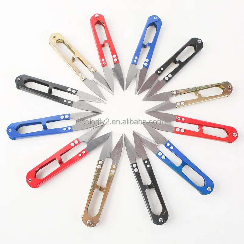 U-shaped Yarn Cutting Scissors Multicolor Handle Thread