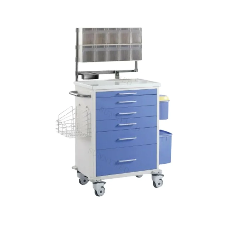 SY-R056 hospital patient trolley hospital emergency trolleys medical carts Emergency Medicine Anesthesia Trolley Cart