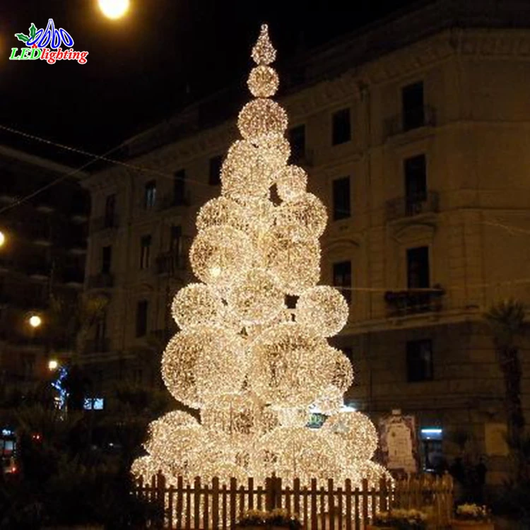 3D Hanging Sphere LED Christmas Tree Decoration Outdoor 3D Ball Motif Lights