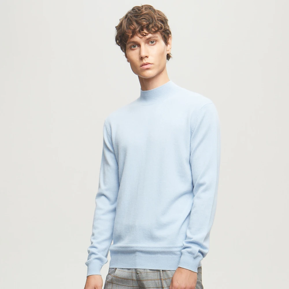 Customized Cashmere O Neck Long Sleeve Pullover Knitted Sweater Jumpers Cashmere Wool