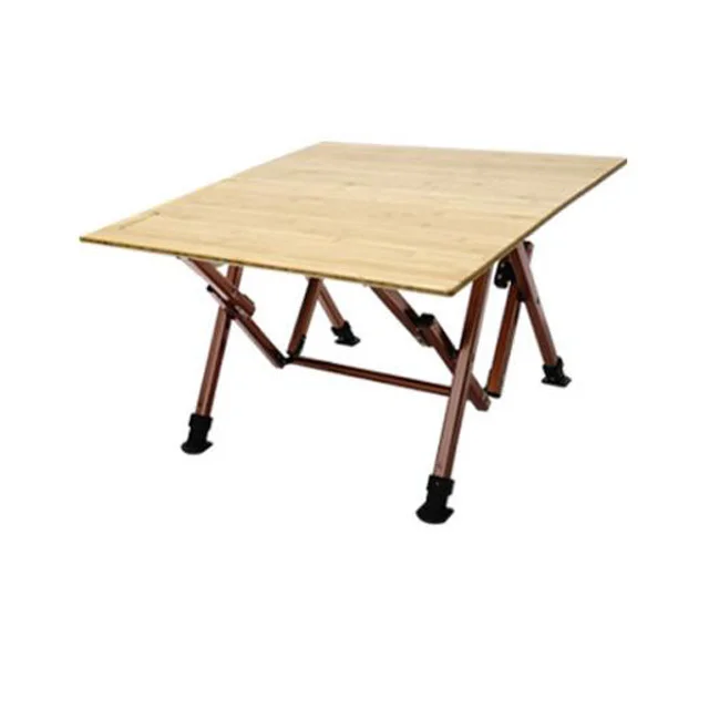 Hot Sale Outdoor Popular Customized Aluminum Frame Plastic Wood Bamboo Table Top Picnic Dining Camping Folding Table