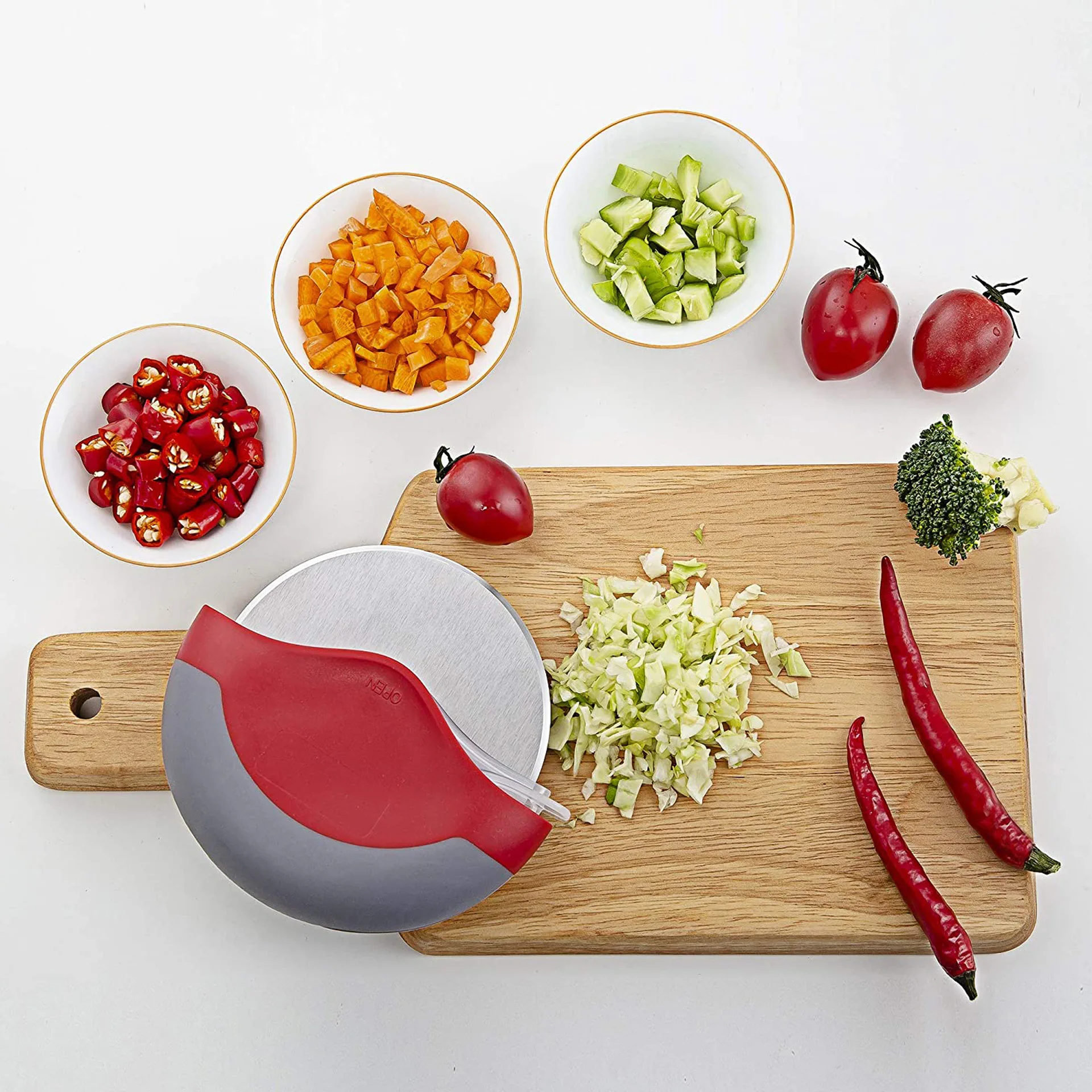 Red 430 Grade Stainless Steel Portable Kitchen Cutting Wheel for Pizza Breads Custom Design Pizza Cutter