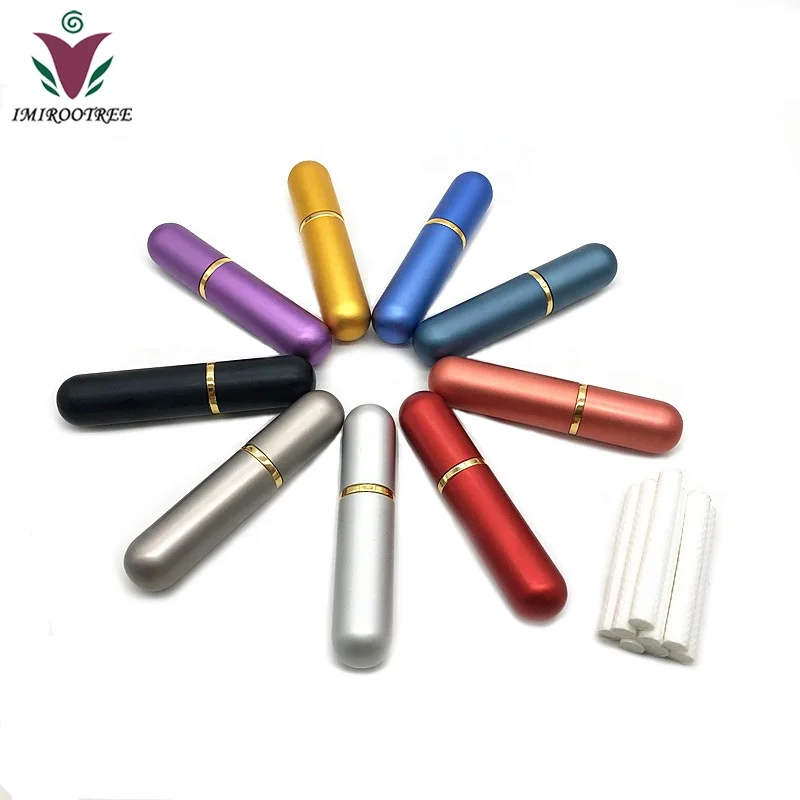 
IMIROOTREE Aluminum Nasal Inhaler Refillable DIY Inhaler Tubes With Cotton Wicks 