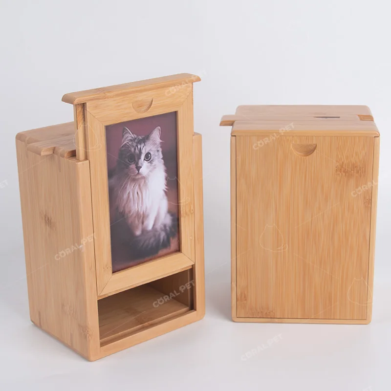 Slide Lid Bamboo Urns Pet Cremation urn For Pet Ashes bamboo boxes for cat dog animal cremation ashes biodegradable pet urn