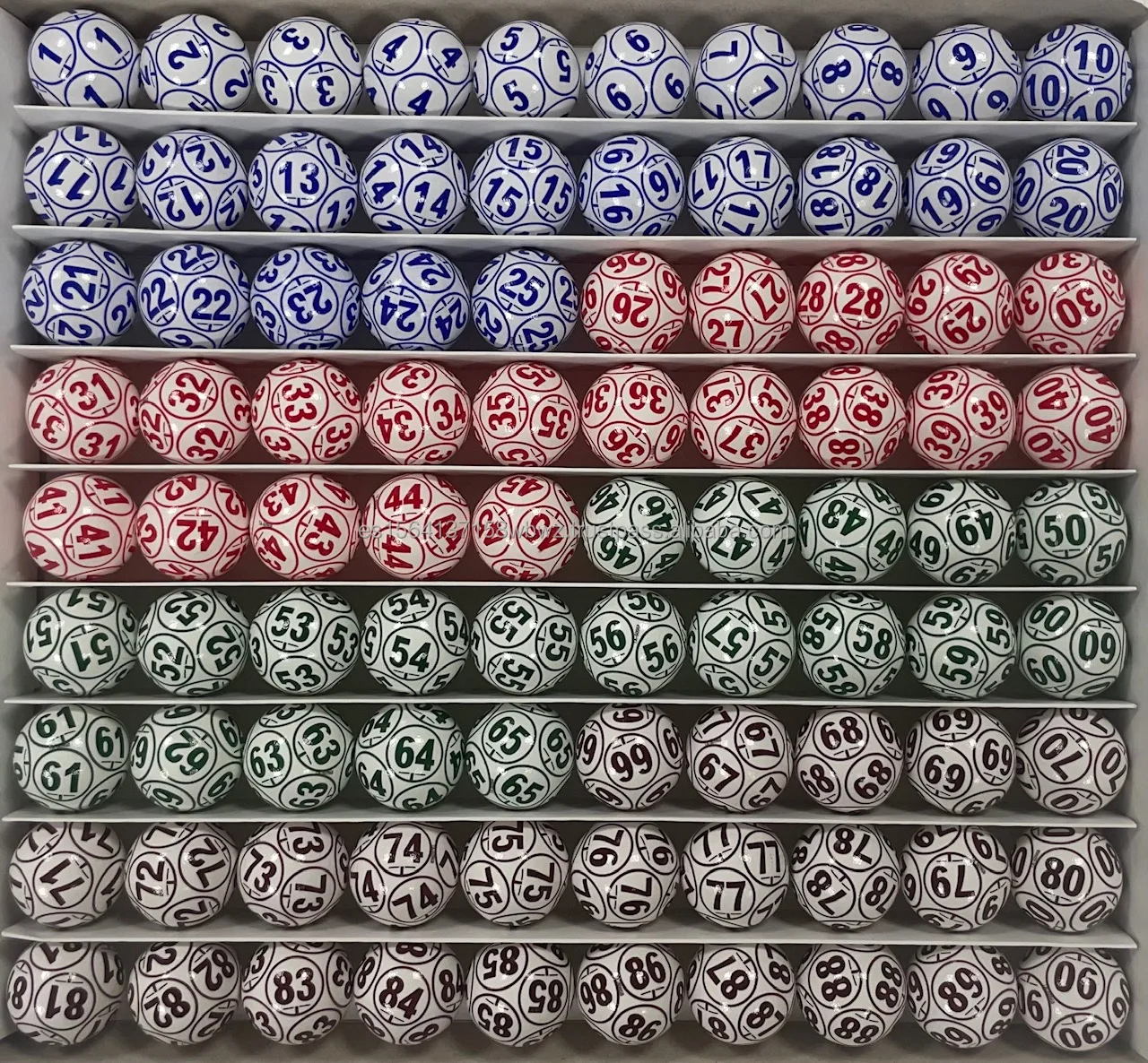 Best quality 12 impressions in 4 colours bingo balls Lucky Balls Game for bingo game