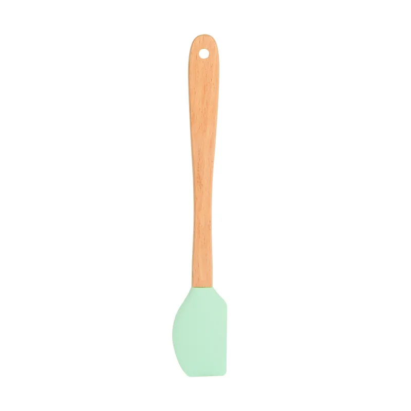 Wholesale Wood Handle Kitchen Mini Silicone Spoon Small Cooking Scoop Cooking Accessories