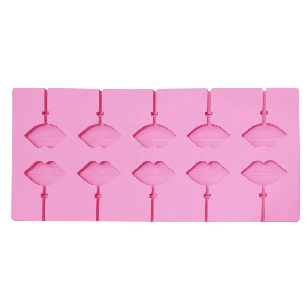 AK Lip Kiss Lollipop Molds Chocolate Hard Candy Silicone Mold DIY Tools for Bakery Kitchenware SM-1628