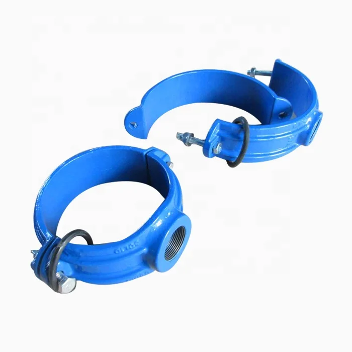 Ductile Iron DI tapping saddle Clamp for DCI Ductile Cast Iron Pipe