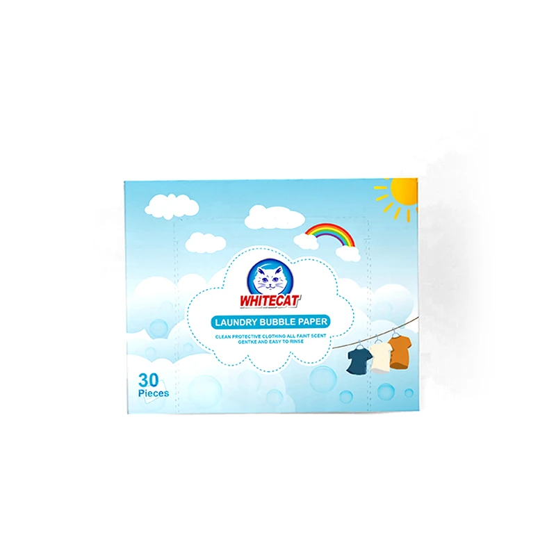 OEM/ODM Private Label Eco Friendly Natural Detergent Sheet Biodegradable Washer Soap Strips Laundry Detergent Sheets