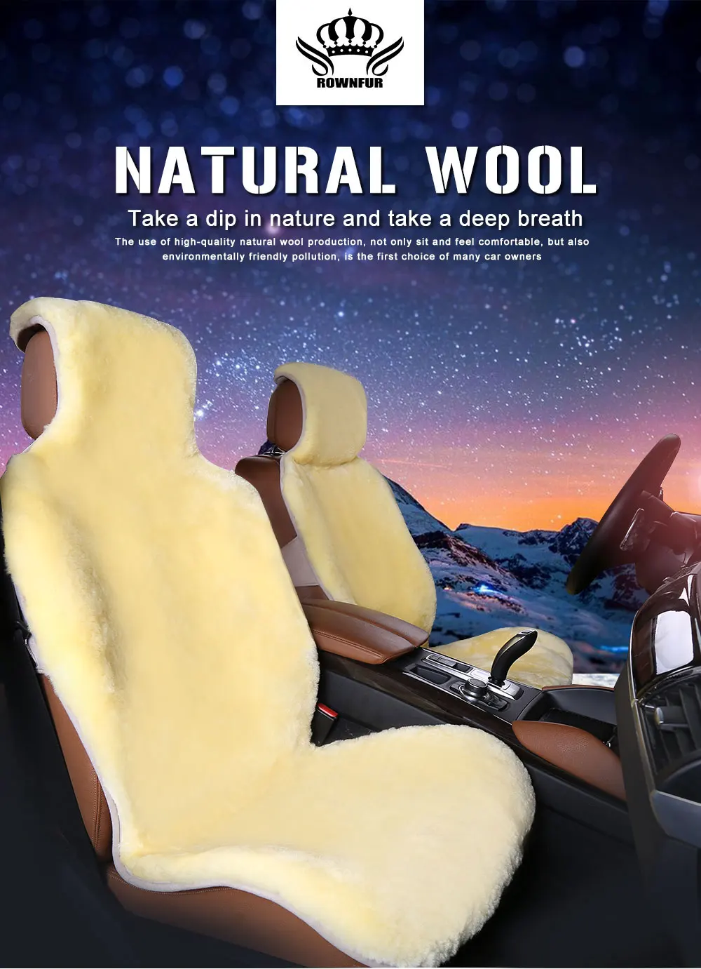 Universal  3D cushions car interior whole skin sheepskin pure wool short  hair car seat cushions cover