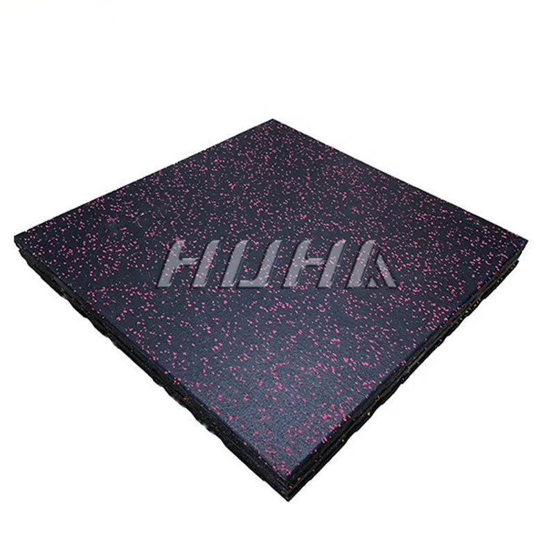 Factory HUHA High Density Rubber Floor Matting Shock Absorption Gym Rubber Floor Mat Easy Installation Gym Floor Mat