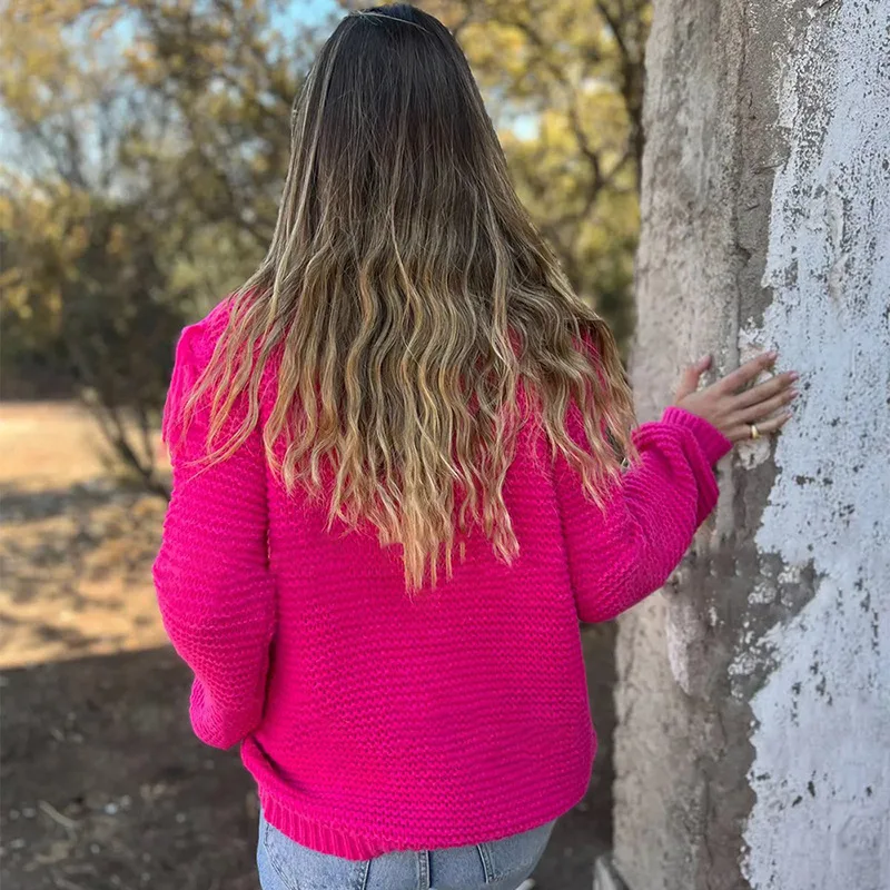 2023 Fall And Winter New Fashion Loose Long-sleeved Tassel Knitted Sweaters For Women