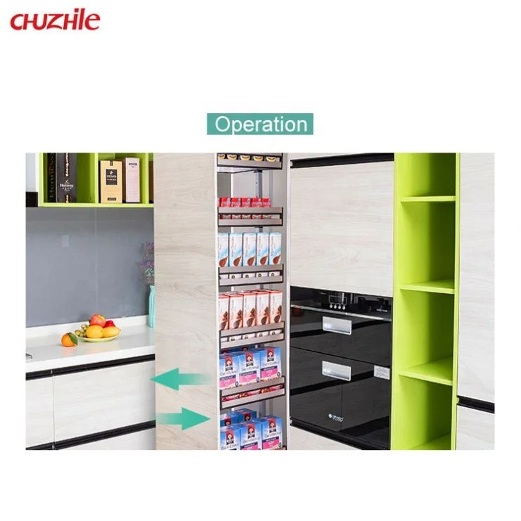 Kitchen Cabinet Pull Out Basket Cabinet Storage Organizer Stainless Steel 201 Panel Kitchen Fittings Tall Unit Basket 300mm