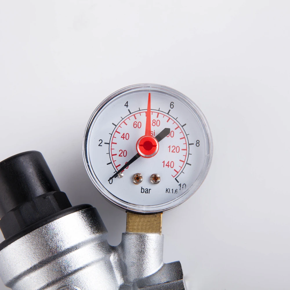 Water Pressure Regulator High Temperature Thread With Pressure Gauge Pressure Reducing Valve