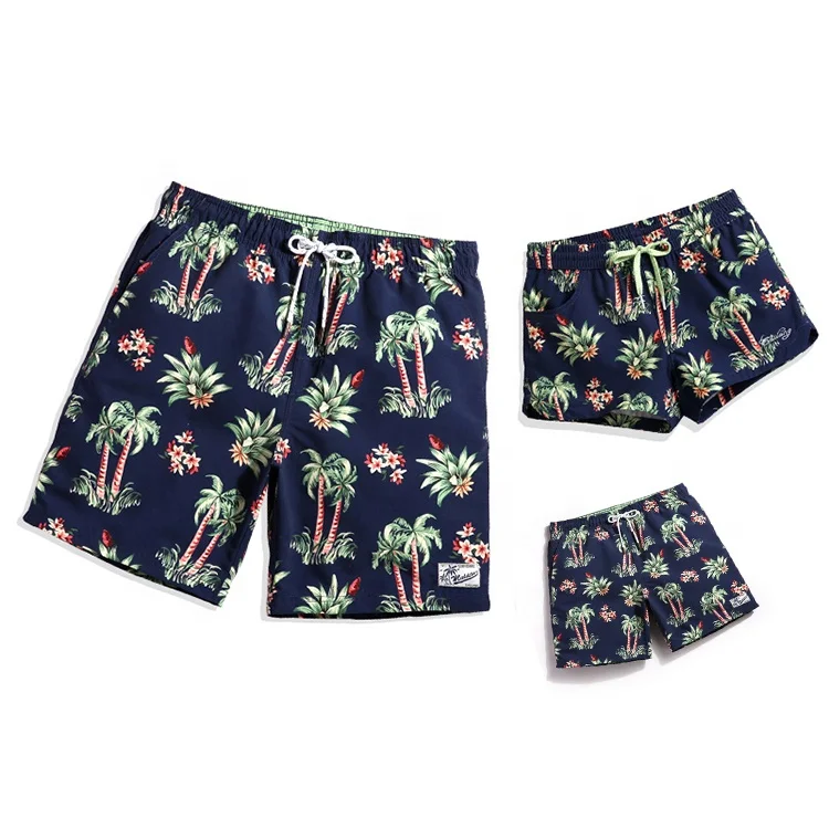 Custom polyester spandex print mens beach wear swimming trunks short beach pants