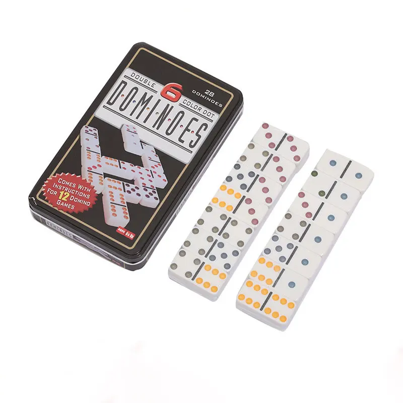 Dominoes Double Six Color Dots and Nail Domino Game Professional Dominoes For Table Game