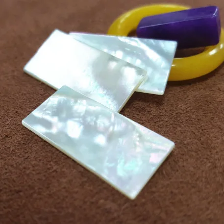 Custom natural seashell discs white rectangle mother of pearl shell