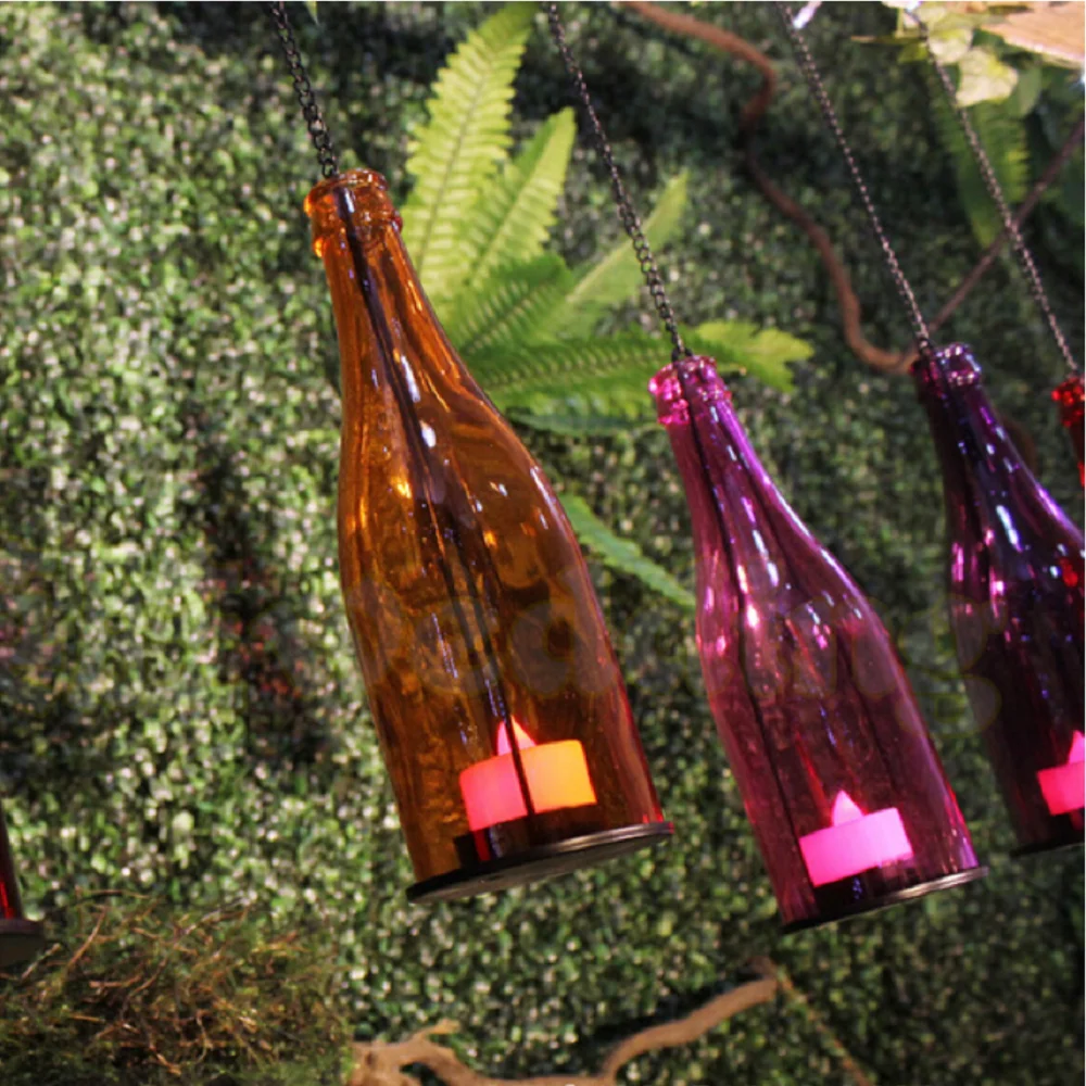 Aeofa Factory direct creative idyllic glass wine bottle cutting candlestick glass lampshade living room decoration