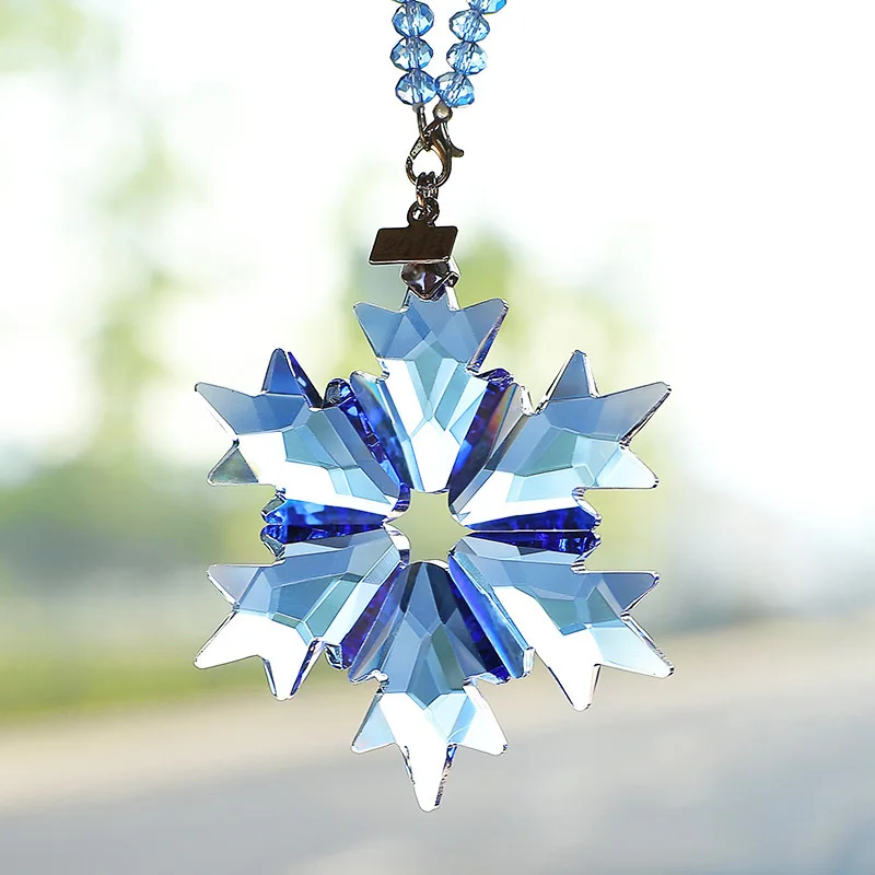 Honor Of Crystal Stars Snow Tree Ornament Car Decoration Car Hanging Crystal Glass Pendant