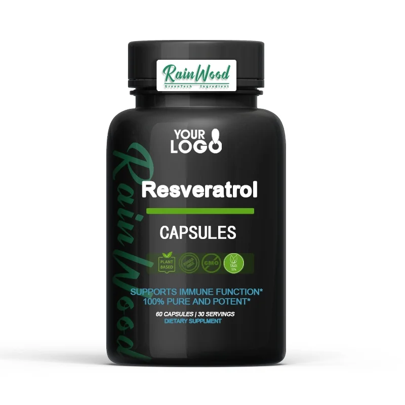 Private Label CAS 501-36-0 Supplement Resveratrol Powder 500mg Resveratrol Capsules