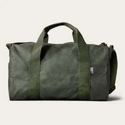 Foldable Army Green Waterproof Large Capacity Handbag Carry On Flight Travel Shoulder Bags Waxed Canvas Duffel Bag With YKK