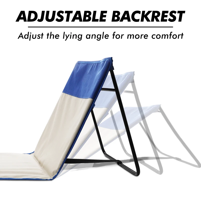 KingGear Custom Logo Lightweight Foldable Beach Mat With Adjustable Backrest