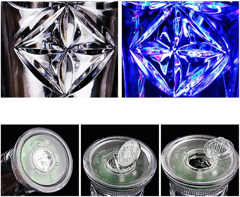 Snowflake LED Flashing Color Change Water Activated Light up Beer  Whisky Mug LED Glasses for Bar Night Club Christmas Party