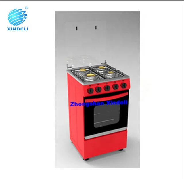 Zhongshan hot sale cheap stand gas cooker oven with 4 brass cap gas bunrers for south American