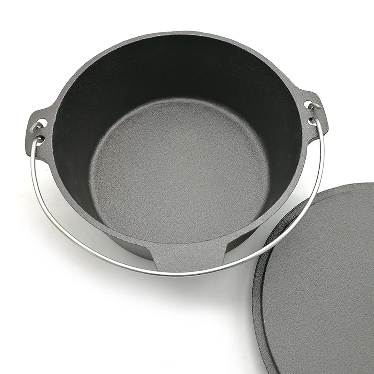 High quality stock pot & frying pot outdoors camping hanging cast iron dutch pot set