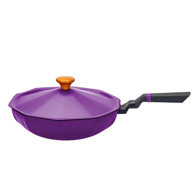 Cooking pot group home cuisine aluminum cookware pot non stick decagonal flat pot cookware sets