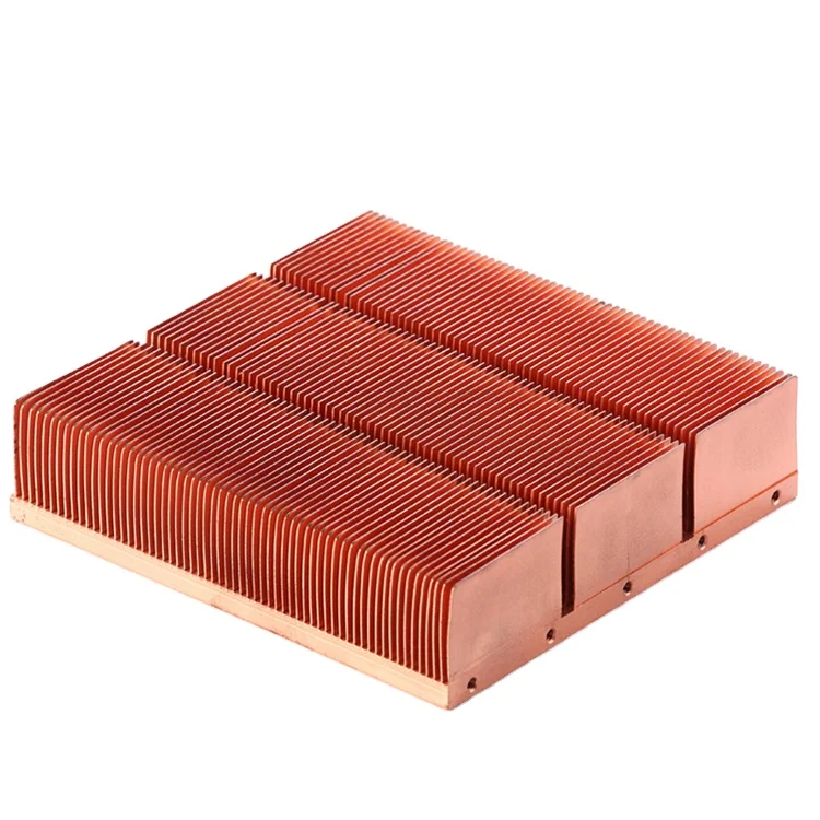 heatsink heat sink zipper fin skiving skivied pin copper block folded 1u 2u for server aluminum machine processor chip cooper