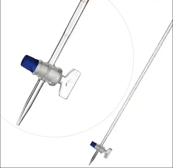Lab Various Size 10ml 25ml 50ml 100ml Borosilicate Glass Burette  With Ptfe Stopcock