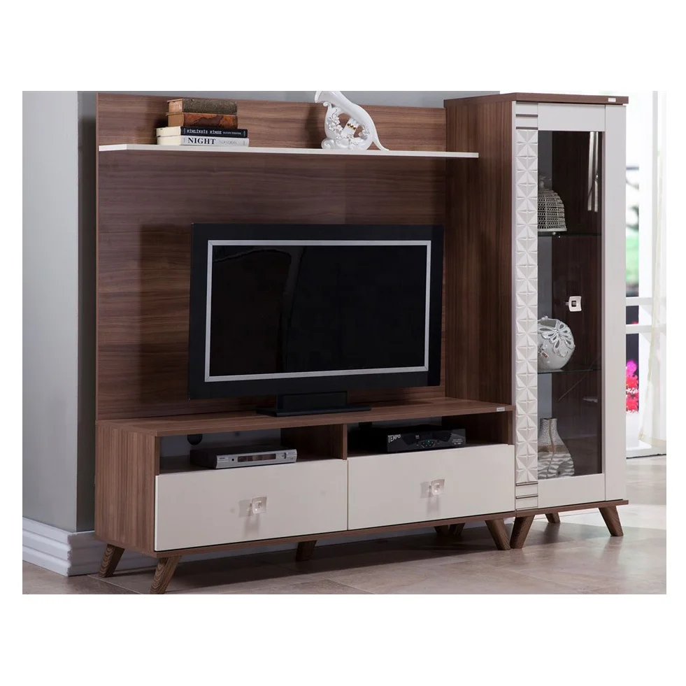 Wholesale  Living Room Furniture TV Wall Unit MFHQ0011 Modern Wooden TV Stand With Wall Unit Cabinet