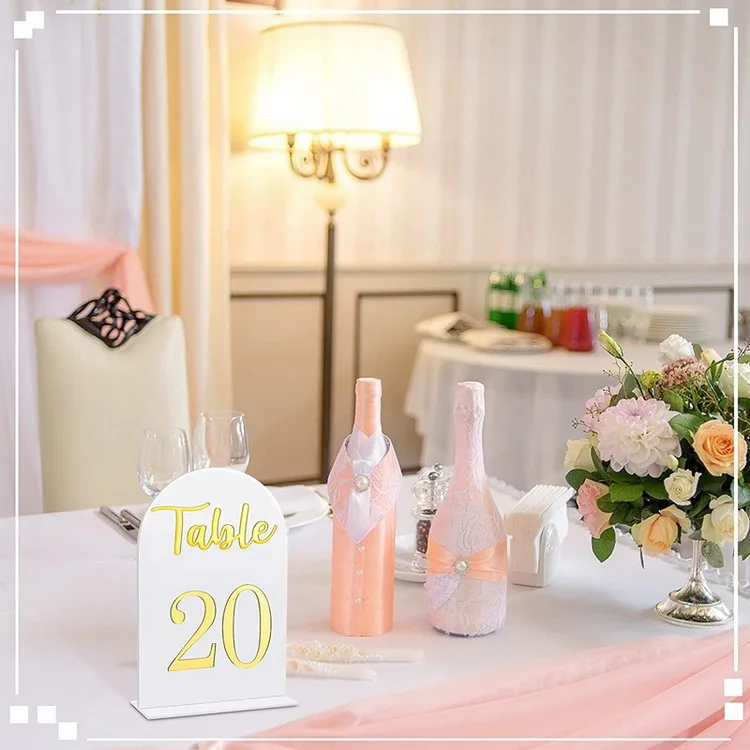 Modern New Design Gold Acrylic Arch Table Number For Reception Wedding Supplies Place Card