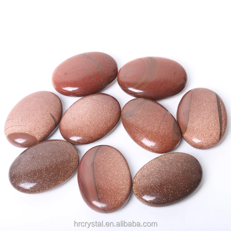 170 Wholesale Healing Semi-precious Stone Crafts Gemstone Red Goldstone Crystal Palm Stone