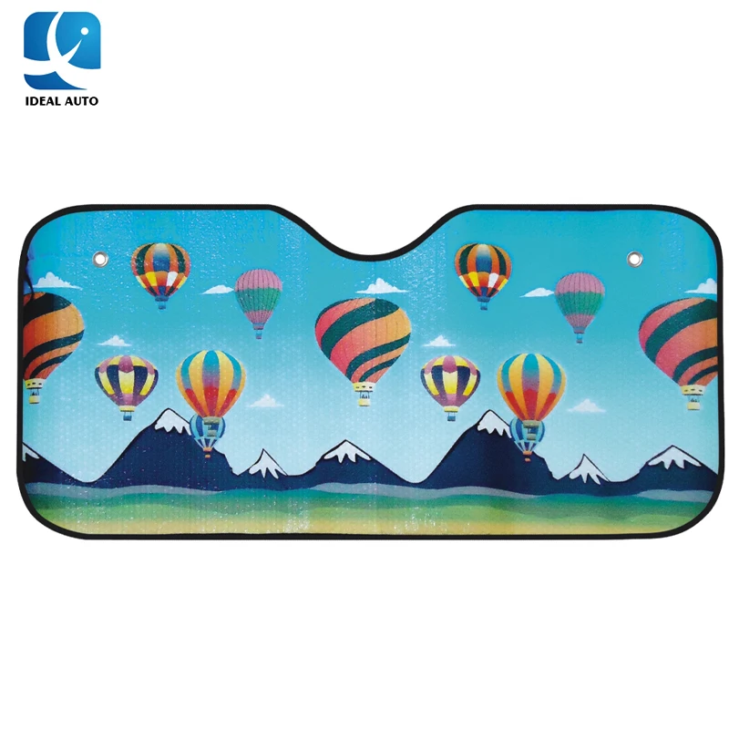 Promotional custom printed underwater world PE cardboard car static sunshade for windshield